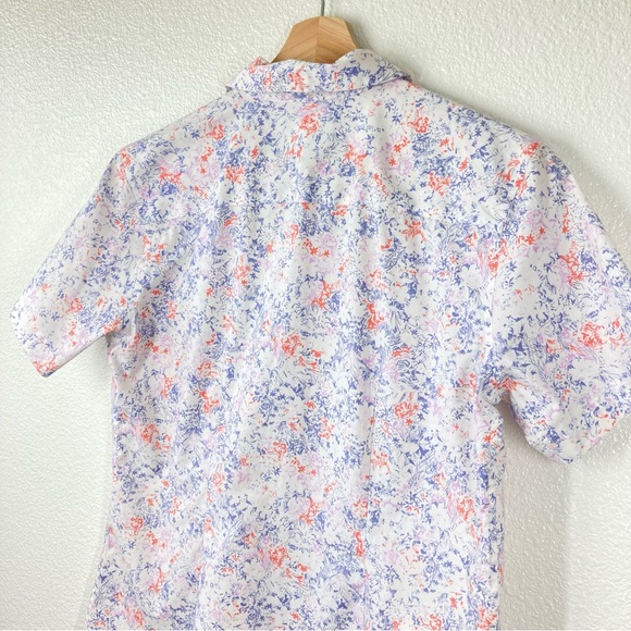 Eddie Bauer Floral Button Down Shirt medium Wrinkle Free Shaped Fit cotton - Picture 10 of 14